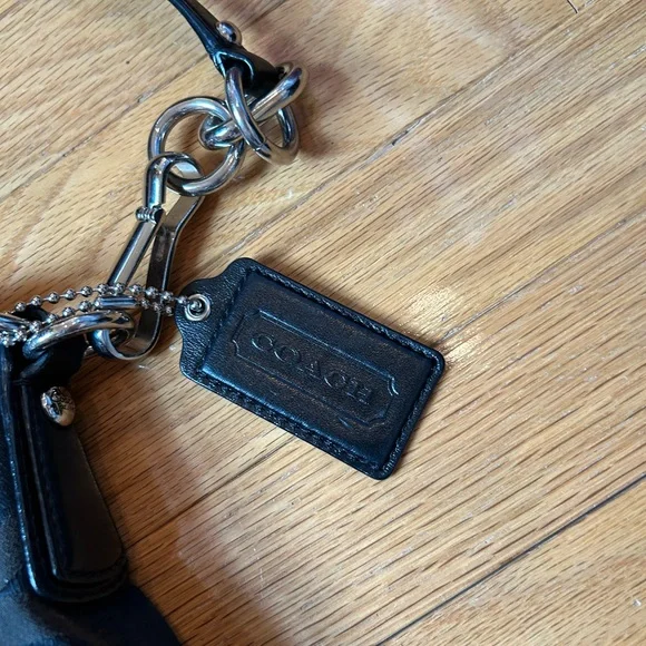 Coach Black Shoulder Bag with Logo Pattern Beautiful! - Picture 13 of 13